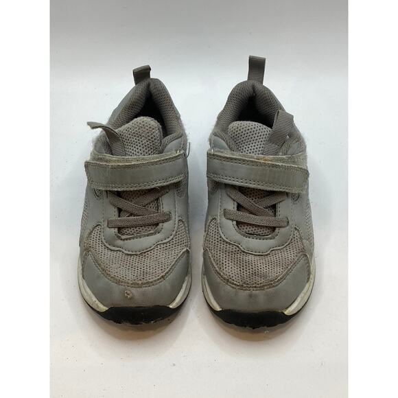 UNBRANDED Boys' Gray Mesh Lace-Up Strap Round-Toe Casual Sneakers SZ 10 - Picture 1 of 10